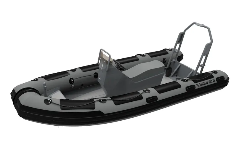 Slide: The Image of 2026 Highfield Patrol 460 inflatable boat on water. - 6
