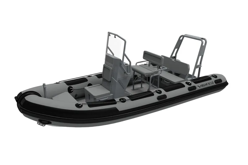 Slide: The Image of Red Highfield Patrol 500 boat in icy waters, year 2026. - 0