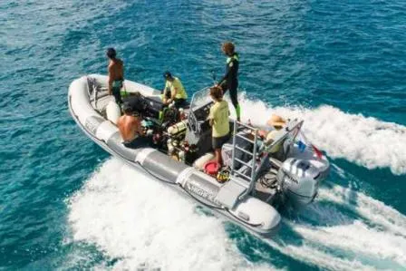 The Image of 2024 Highfield Patrol 660 boat with passengers cruising on open water. - 0