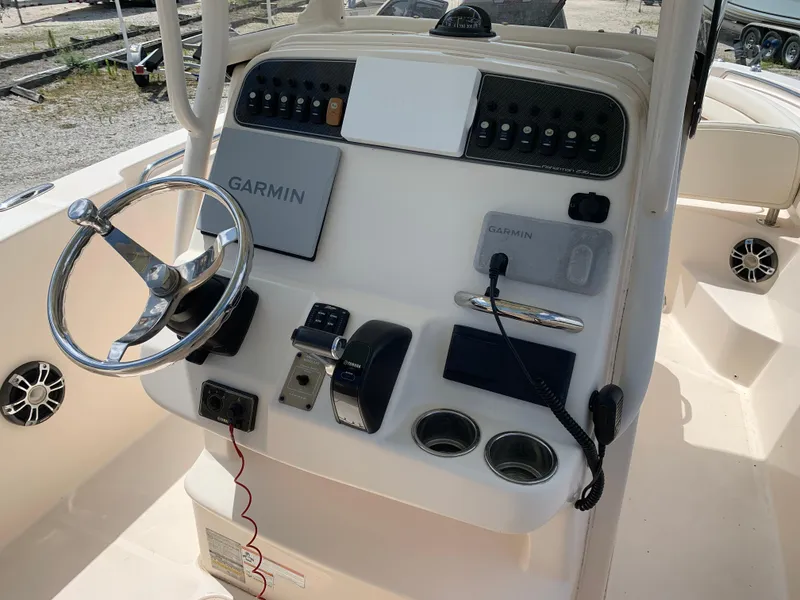 Slide: The Image of Control panel of 2020 Grady-White 236 Fisherman boat with Garmin navigation system. - 23