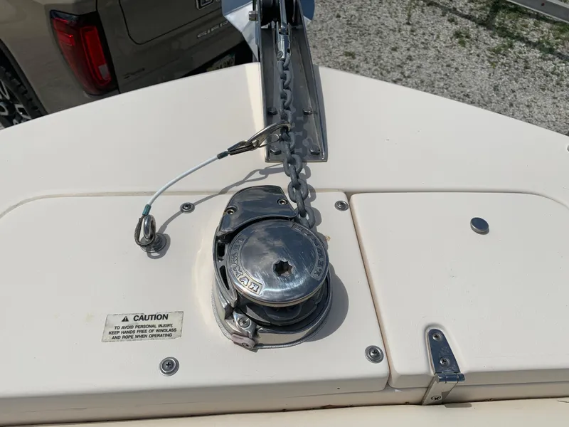 Slide: The Image of 2020 Grady-White 236 Fisherman boat anchor winch system on deck. - 30
