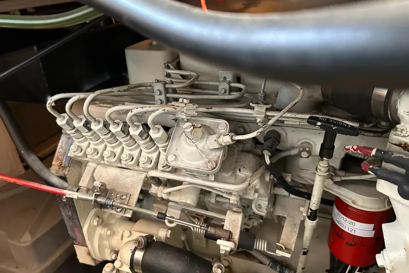 Slide: The Image of Engine components of a 1996 Bayliner 4087 Aft Cabin Motoryacht. - 25