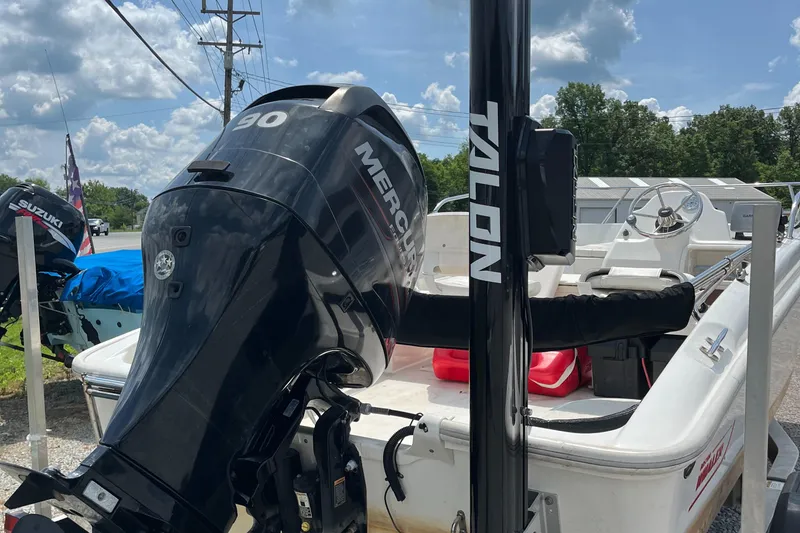 Slide: The Image of 2012 Boston Whaler 170 Super Sport with Mercury 90 engine and Talon anchor system. - 2