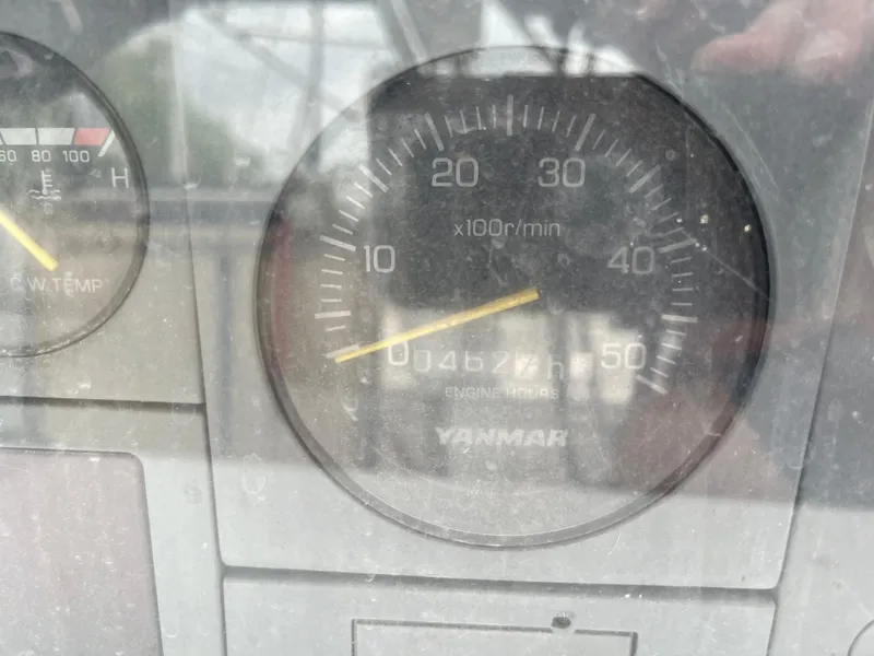 Slide: The Image of Close-up of a Yanmar engine hour meter on a 2004 Hunter 41 boat. - 20