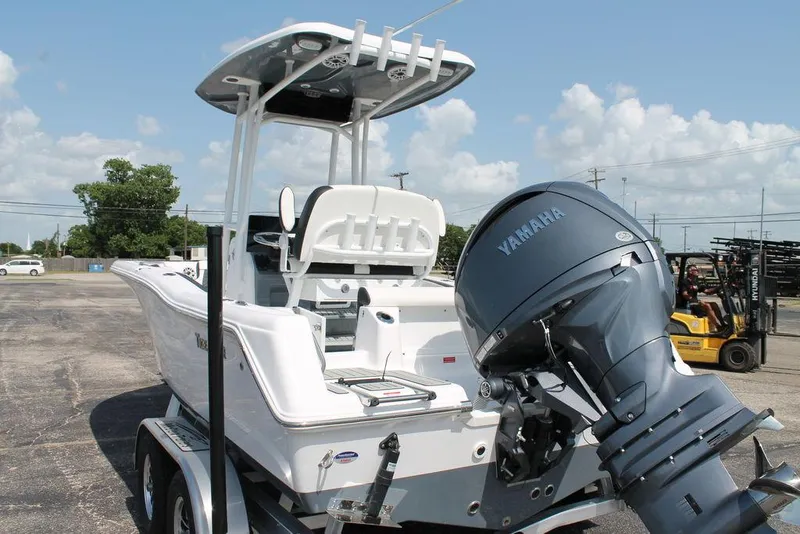 Slide: The Image of 2025 Tidewater 210 CC Adventure boat with Yamaha engine on trailer. - 9