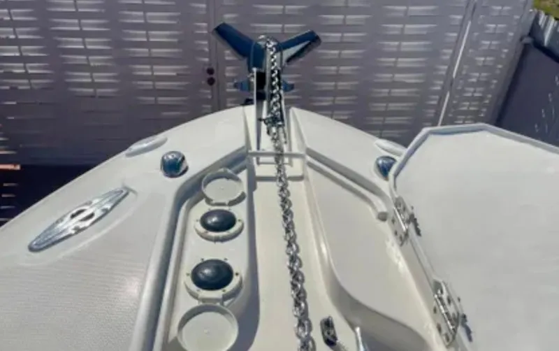 Slide: The Image of Bow of 2006 Wellcraft 32 CCF boat with anchor chain and deck features. - 6