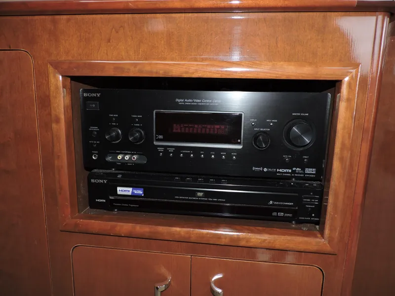 Slide: The Image of Sony audio system in 2010 Carver 56 Voyager SE yacht, wooden cabinet installation. - 22