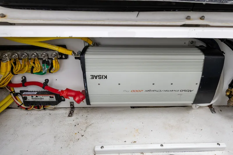 Slide: The Image of Electrical system of a 2017 Cutwater C-302 Sport Coupe with inverter and wiring. - 32