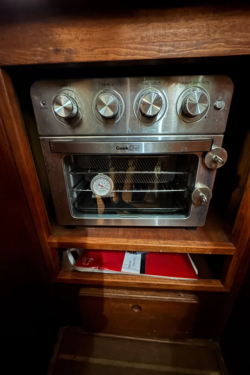 Slide: The Image of Toaster oven inside 1981 Morgan 416 Out Island yacht kitchen cabinet. - 9