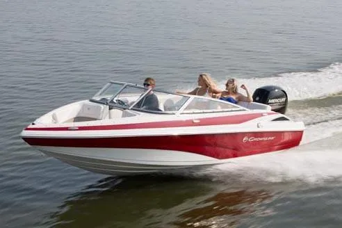 The Image of 2019 Crownline 19 XS boat on trailer with dealer warranty, parked outdoors. - 0