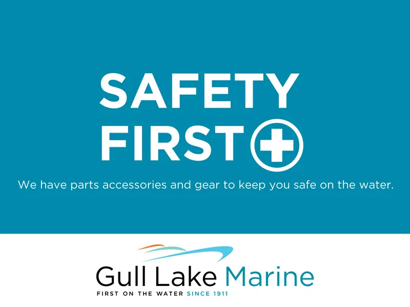 Slide: The Image of Safety first message from Gull Lake Marine, promoting water safety gear and accessories. - 25