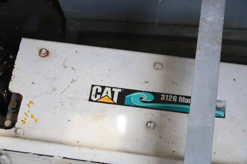 Slide: The Image of Engine compartment of 1974 Viking Boats 40 Sport Fish with CAT 3126 Marine Power. - 9