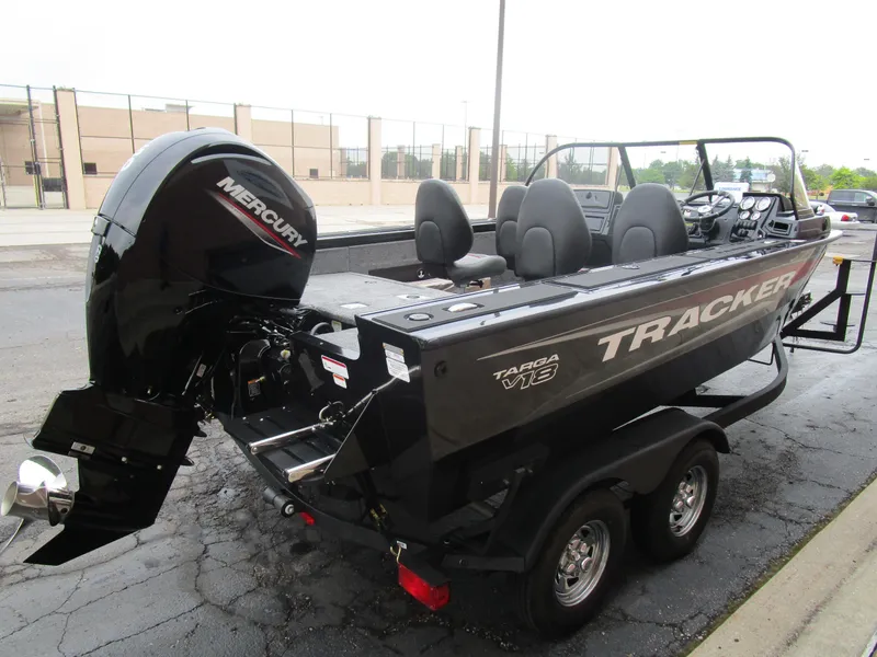 Slide: The Image of 2026 Tracker Targa 18 WT boat with Mercury engine on trailer. - 21