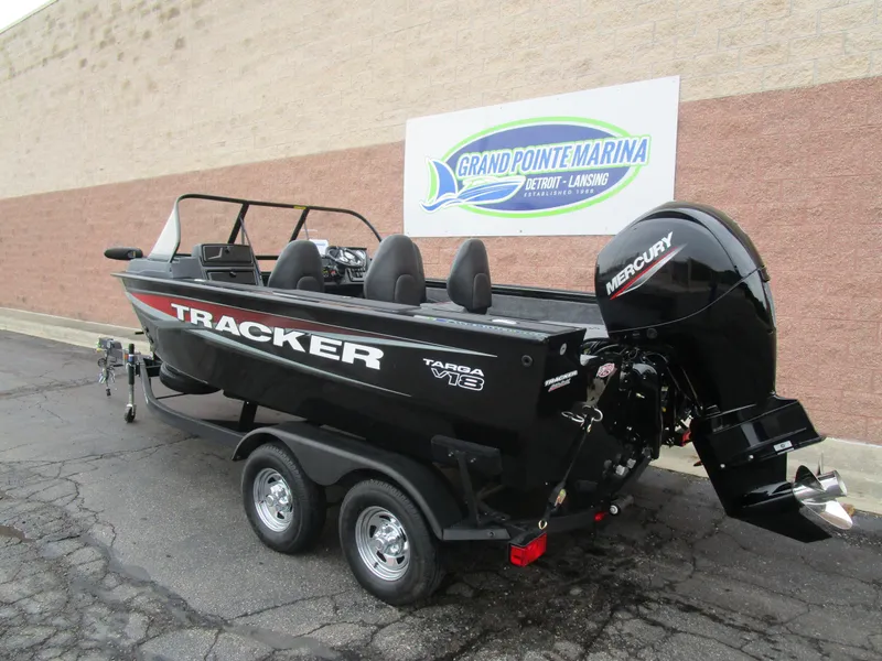 Slide: The Image of 2026 Tracker Targa 18 WT boat with Mercury engine at Grand Pointe Marina. - 3