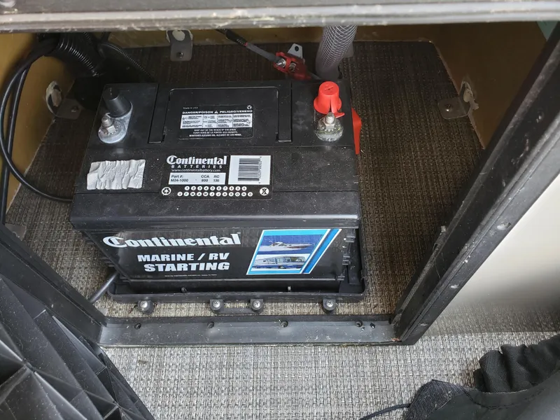 Slide: The Image of Battery compartment of a 2022 Viaggio 20F with Continental Marine/RV starting battery. - 8