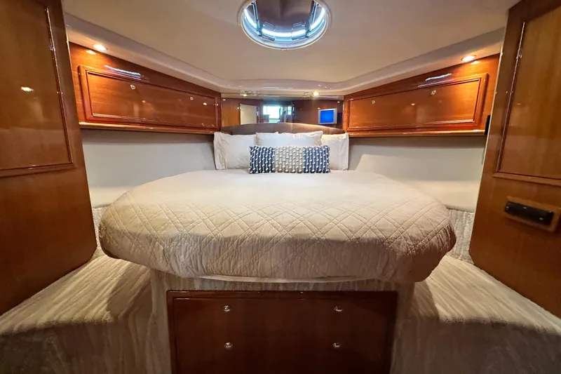 Slide: The Image of Luxurious cabin interior of 2005 Riviera 47 Open Flybridge yacht. - 107