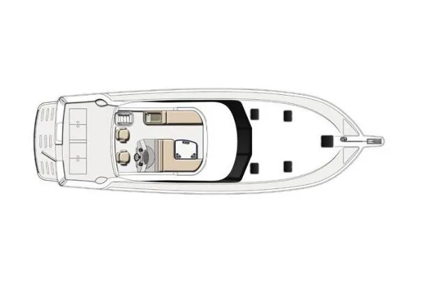 Slide: The Image of Top view layout of a 2005 Riviera 47 Open Flybridge yacht. - 17