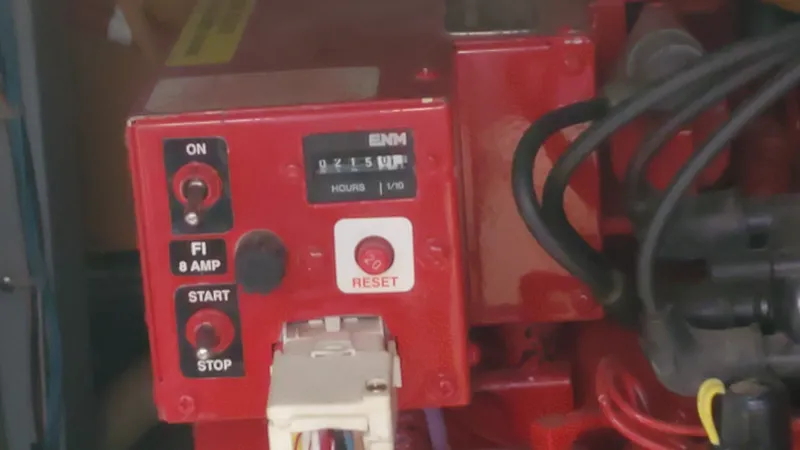 Slide: The Image of Control panel of a 1985 Silverton 40 Aft Cabin boat, featuring switches and wiring. - 24