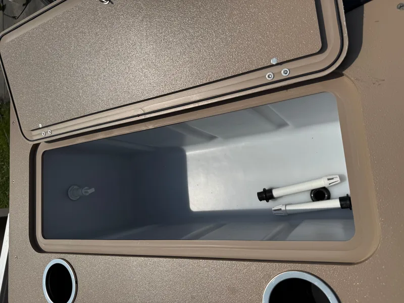 Slide: The Image of Open storage compartment on 2021 Sylvan Mirage 822 PARTY FISH boat. - 8