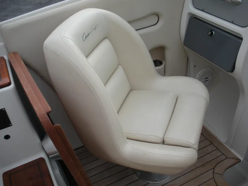 Slide: The Image of Luxurious cream seat in 2006 Chris-Craft Corsair 28 boat interior. - 17