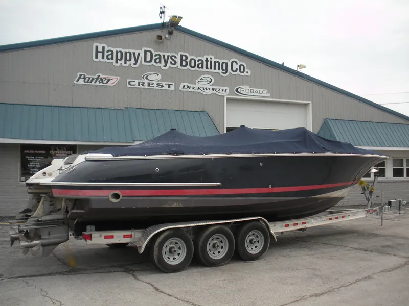 Slide: The Image of 2006 Chris-Craft Corsair 28 boat on trailer at Happy Days Boating Co. - 6
