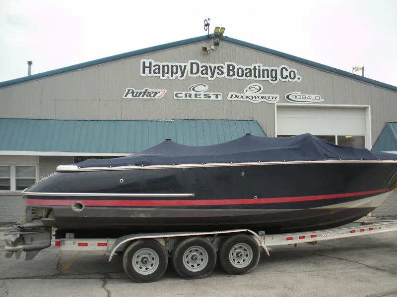 Slide: The Image of 2006 Chris-Craft Corsair 28 boat on trailer at Happy Days Boating Co. - 7