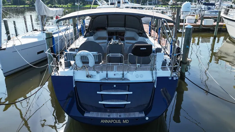 Slide: The Image of 2016 Jeanneau Yachts 58 docked in Annapolis, MD marina. - 2