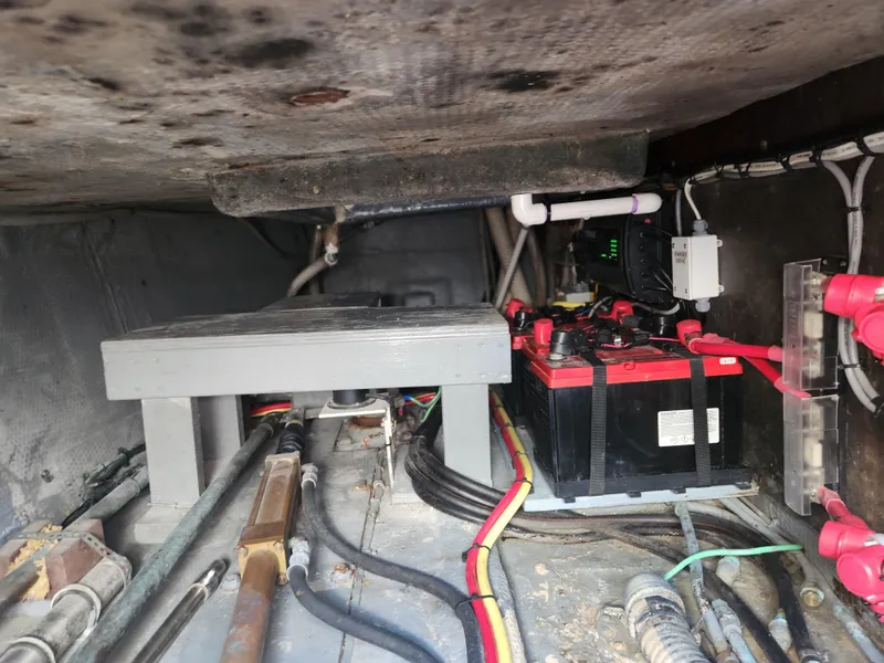 Slide: The Image of Electrical system inside a 1979 Hatteras 58 Long Range Cruiser boat. - 11