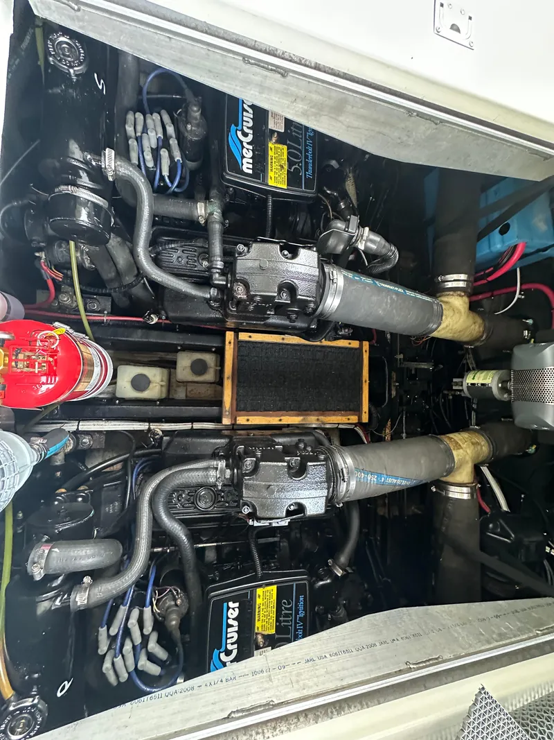 Slide: The Image of Engine compartment of a 1988 Carver 280 Voyager with MerCruiser components. - 22