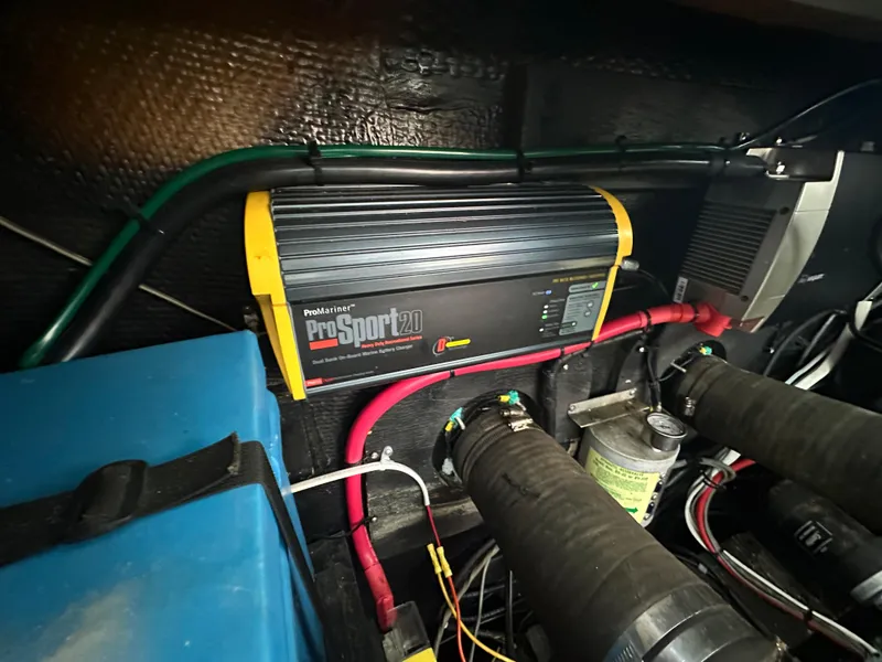 Slide: The Image of ProMariner ProSport 20 charger in 1988 Carver 280 Voyager engine compartment. - 23