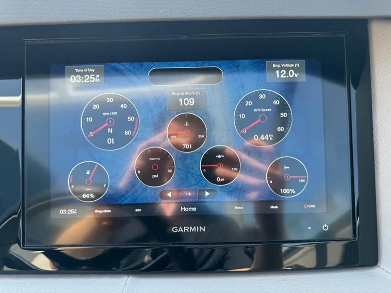 Slide: The Image of Garmin display on 2022 Cobalt A29 showing engine metrics and GPS speed. - 33