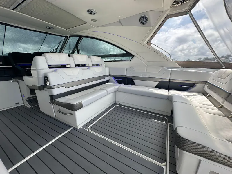 Slide: The Image of Luxurious interior of 2021 Formula 400 Super Sport Crossover yacht with sleek seating and modern design. - 10