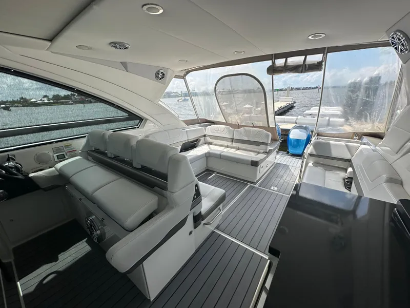 Slide: The Image of Luxurious interior of 2021 Formula 400 Super Sport Crossover yacht with spacious seating. - 11