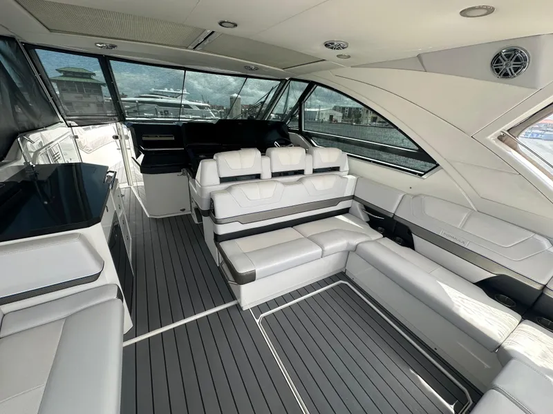 Slide: The Image of Luxurious interior of 2021 Formula 400 Super Sport Crossover yacht with sleek seating and modern design. - 9