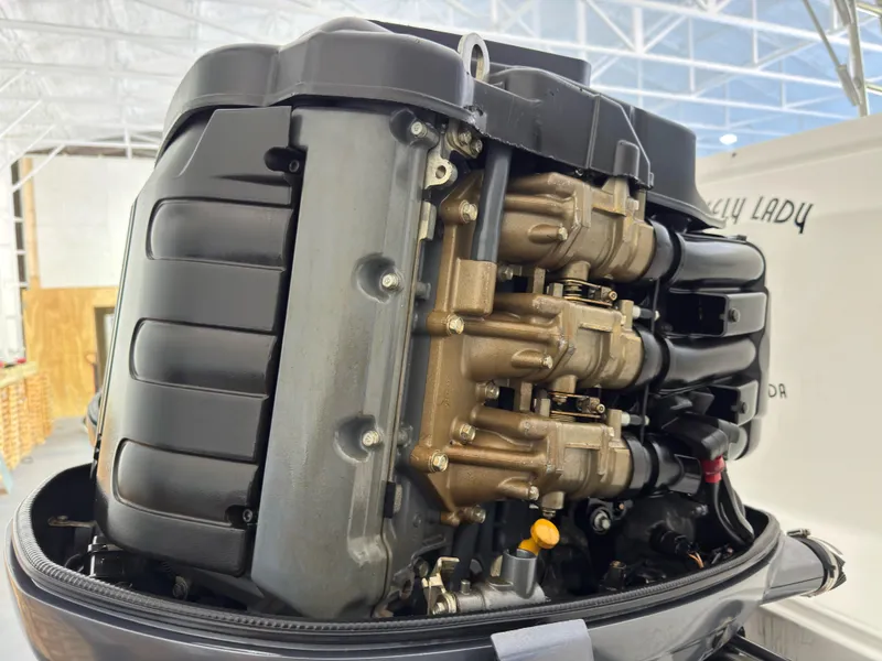 Slide: The Image of Close-up of a 2005 Stamas 310 Express engine in a workshop setting. - 28