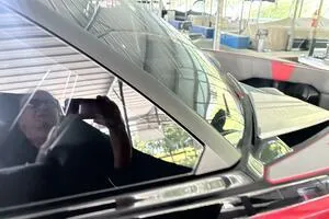 Slide: The Image of 2022 Malibu Wakesetter 23 LSV interior with reflective window detail. - 5