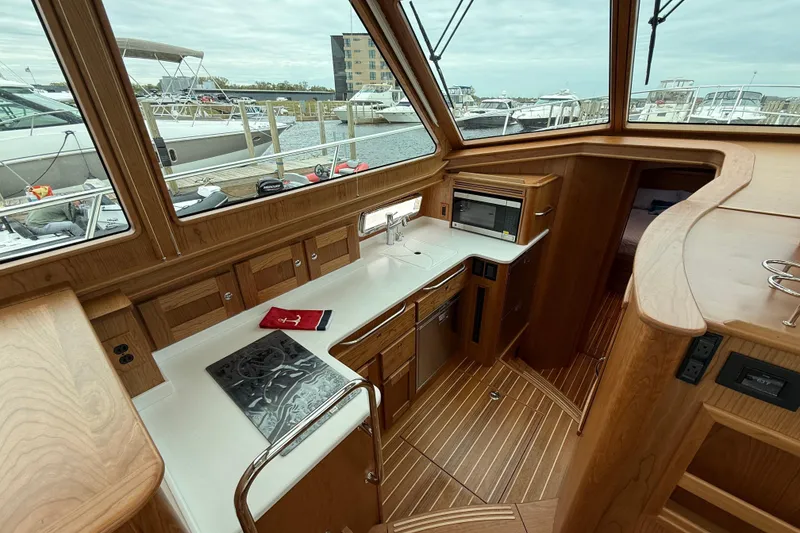 Slide: The Image of Engine room of 2026 Sabre 45 Salon Express yacht, showcasing modern equipment and design. - 35