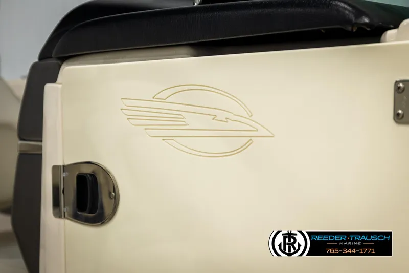 Slide: The Image of 2016 Chaparral 216 SSi boat detail with logo and Reeder-Trausch Marine branding. - 43