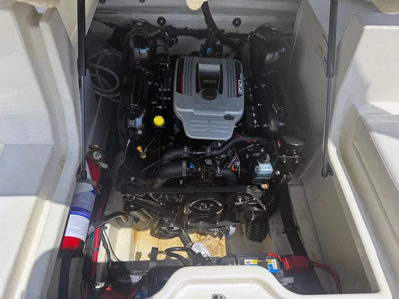 Slide: The Image of Engine compartment of a 2014 Sea Ray 240 Sundeck boat. - 5
