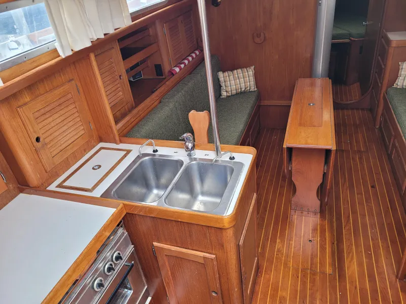 Slide: The Image of Control panel of a 1985 Bristol 38.8 boat with gauges and switches. - 17