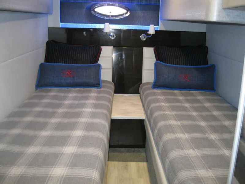 Slide: The Image of 2017 Formula 45 Yacht interior with twin beds and stylish decor. - 49
