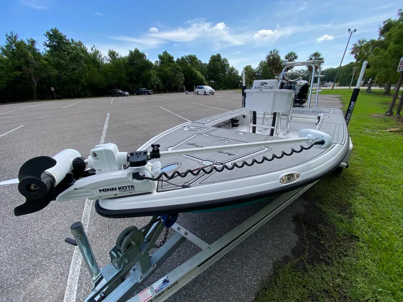 Slide: The Image of 2023 Action Craft 1720 Flats Gen 3 boat with Minn Kota Terrova motor in parking lot. - 29