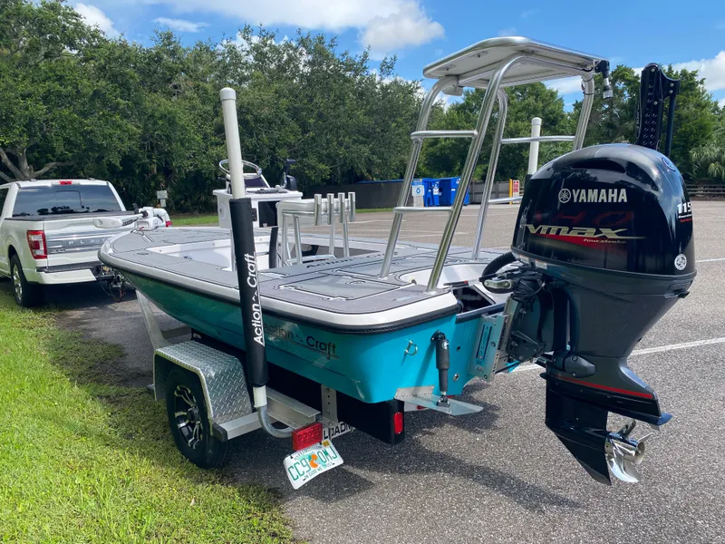 Slide: The Image of 2023 Action Craft 1720 Flats Gen 3 boat with Yamaha VMAX engine on trailer. - 4