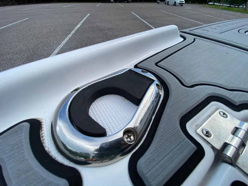 Slide: The Image of 2023 Action Craft 1720 Flats Gen 3 boat detail in a parking lot. - 40