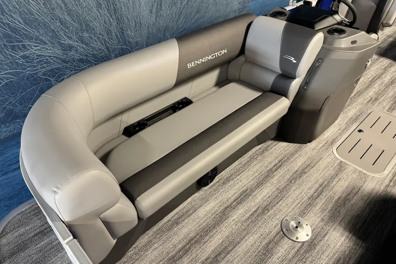 Slide: The Image of Luxurious seating on 2026 Bennington 21 SSB pontoon boat, featuring sleek design and comfort. - 8