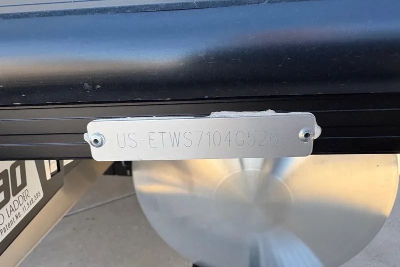 Slide: The Image of 2026 Bennington 22 MFB boat hull identification number plate. - 17