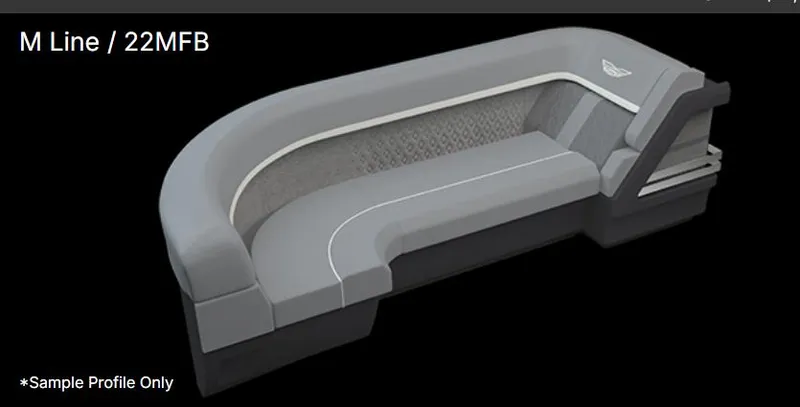 Slide: The Image of 2026 Bennington 22 MFB pontoon boat on trailer, outdoor setting. - 2