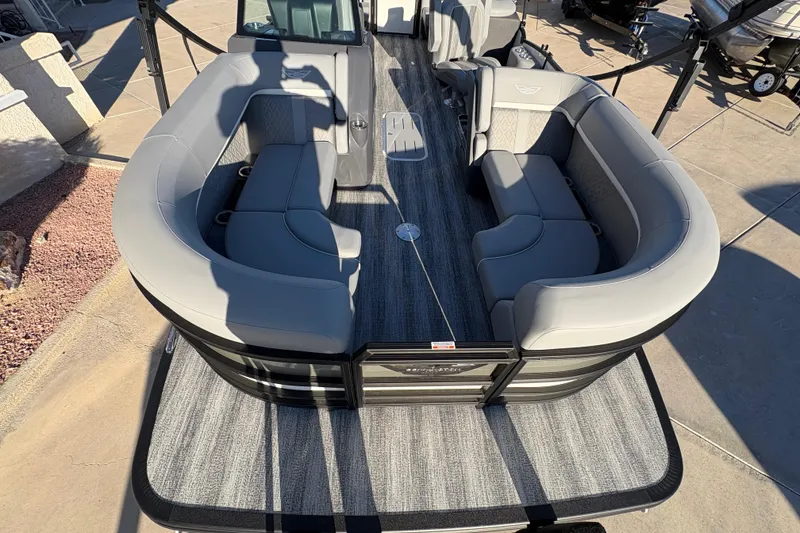 Slide: The Image of 2026 Bennington 22 MFB pontoon boat with spacious seating and modern design. - 4