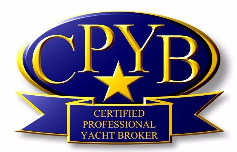 Slide: The Image of Certified Professional Yacht Broker logo with gold lettering and a star. - 38