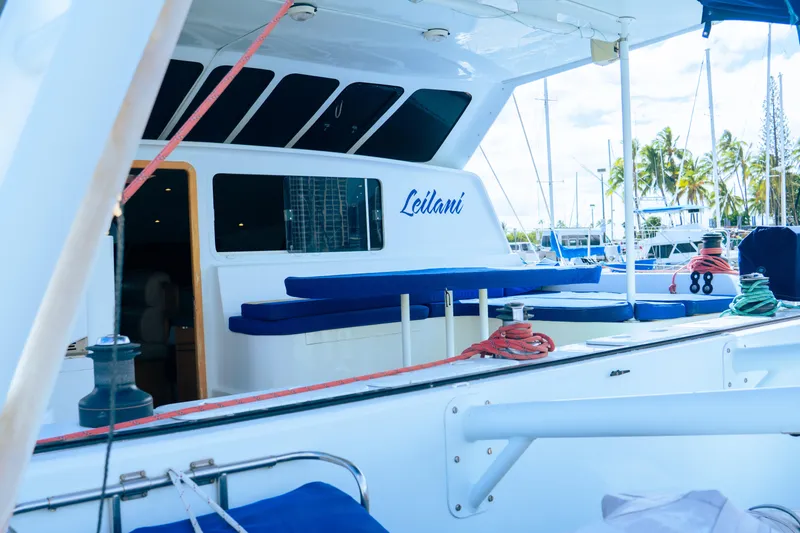 Slide: The Image of Luxury yacht deck with seating, ropes, and marina view; Custom model, 2005. - 3